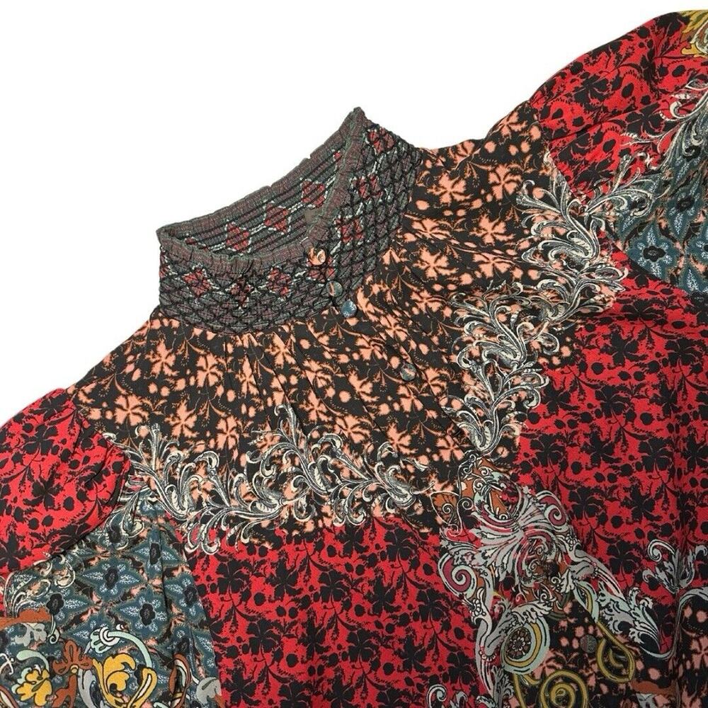 Alice + Olivia Janis Mixed Print Puff Sleeve Mini Dress Size 6